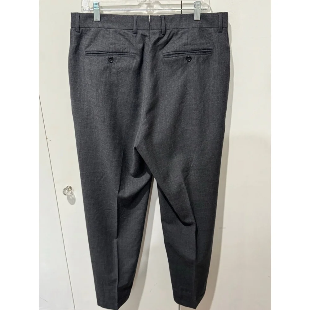 Men's Banana Republic Dress flat front cuffed Pants Waist 36 Inseam 29 Charcoal